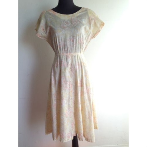 MAKELET Dresses & Skirts - VINTAGE 50's watercolor sz M with pockets sundress